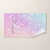 Glam Iridescent Glitter Persoonlijk Kleurrijk Handdoek (Handdoek)