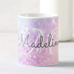 Glam Iridescent Glitter Persoonlijk Kleurrijk Koffiemok<br><div class="desc">Personaliseer dit elegante kleurrijke bokeh faux glitter patroon eenvoudig met uw aangepaste naam en / of monogram.</div>