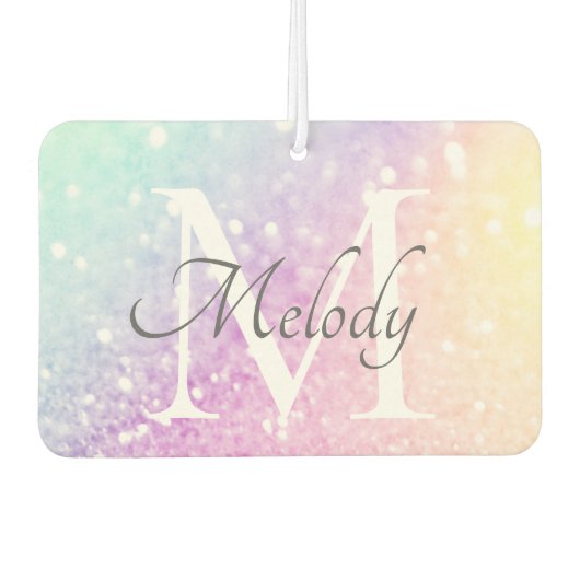 Glam Iridescent Glitter Persoonlijk Kleurrijk Luchtverfrisser (Voorkant)