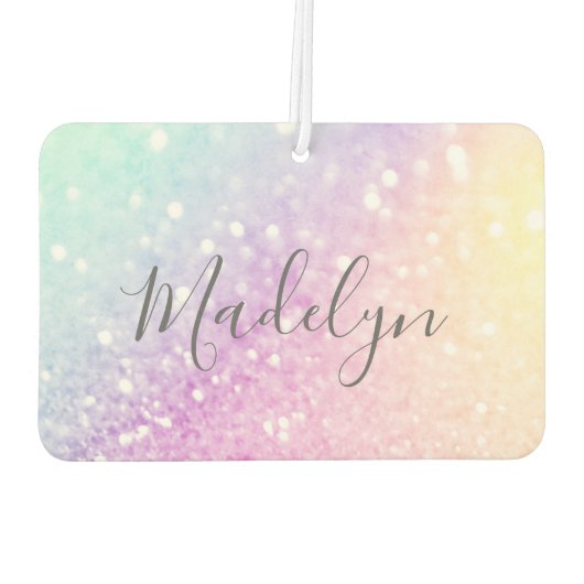 Glam Iridescent Glitter Persoonlijk Kleurrijk Luchtverfrisser (Achterkant)