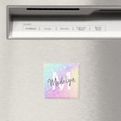 Glam Iridescent Glitter Persoonlijk Kleurrijk Magneet (Insitu (Vaatwasser))