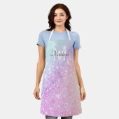 Glam Iridescent Glitter Persoonlijk Kleurrijk Schort (Gedragen)