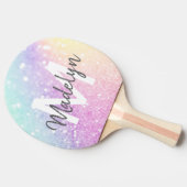 Glam Iridescent Glitter Persoonlijk Kleurrijk Tafeltennisbatje (Zijkant)