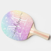 Glam Iridescent Glitter Persoonlijk Kleurrijk Tafeltennisbatje (Zijkant)