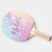 Glam Iridescent Glitter Persoonlijk Kleurrijk Tafeltennisbatje (Zijkant)