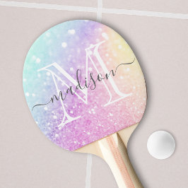 Glam Iridescent Glitter Persoonlijk Kleurrijk Tafeltennisbatje