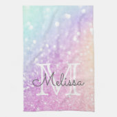 Glam Iridescent Glitter Persoonlijk Kleurrijk Theedoek (Verticaal)