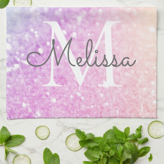 Glam Iridescent Glitter Persoonlijk Kleurrijk Theedoek (Gevouwen)