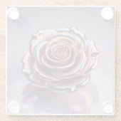 Glam Iridescent Roos Goud Glas Onderzetter (Achterkant)