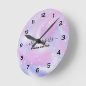 Glam Iridescent Sparkle Holographic Ronde Klok (Hoek)
