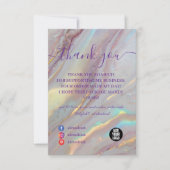Glam Iridescente Luxe Stijl Bedankkaart (Voorkant)