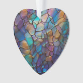 Glam Iriserend Opal Edelsteen Glas in lood Ornament (voorkant)