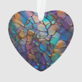 Glam Iriserend Opal Edelsteen Glas in lood Ornament (achterkant)