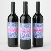 Glam iriserende blauwe zeemeermin schubben naam mo wijn etiket (Flessen)