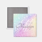 Glam iriserende glitters Glitter gepersonaliseerd  Magneet (Voorkant / Achterkant)