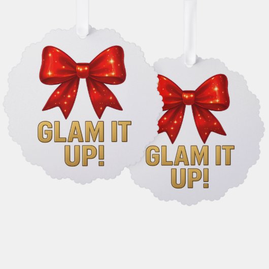 Glam It Up Sparkle Bow - Vertrouwen Energie Ornament Kaart (Voorkant / Achterkant)