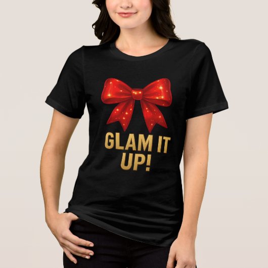 Glam It Up Sparkle Bow - Vertrouwen Energie Tri-Blend Shirt (Voorkant)