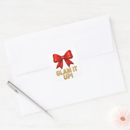 Glam It Up Sparkle Bow - Vertrouwen Energie Vierkante Sticker