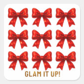 Glam It Up - Vetgedrukte boog patroon energie ✨ Vierkante Sticker (Voorkant)