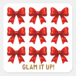 Glam It Up - Vetgedrukte boog patroon energie ✨ Vierkante Sticker