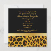 Glam Jaguar Print & Crown Quinceañera Uitnodiging (Achterkant)