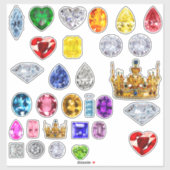 Glam Jewel Sticker kunst multi kleur 3D (Vel)