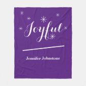  Glam Joyful Persoonlijke Naam Cute Paars Fleece Deken (Voorkant)