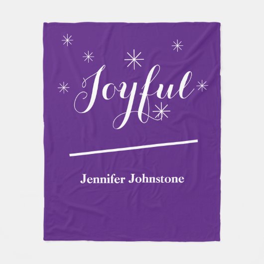  Glam Joyful Persoonlijke Naam Cute Paars Fleece Deken (Voorkant)