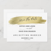 Glam kalligrafie gouden slag opslaan van de datum save the date (Voorkant / Achterkant)