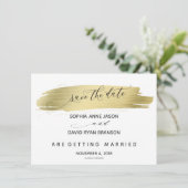 Glam kalligrafie gouden slag opslaan van de datum save the date (Staand voorkant)