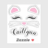 Glam Kat Gezichtsnaam Sticker (Vel)
