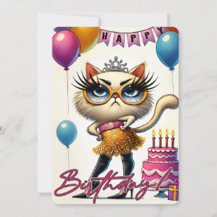 Glam Kat Verjaardagskaart Feestdagenkaart