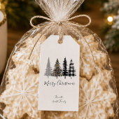 Glam kerstbomen cadeaulabel