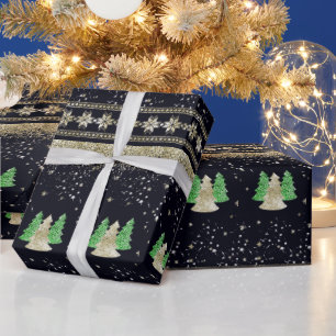 Glam kerstboom cadeaupapier