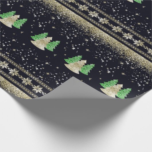 Glam kerstboom cadeaupapier (Hoek)