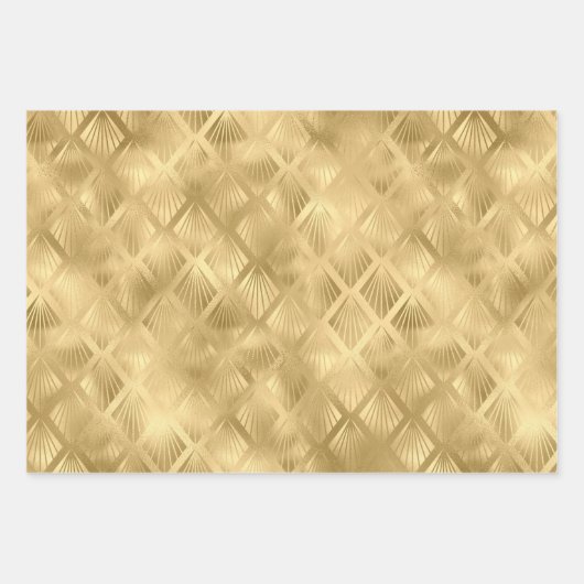 Glam kerstboom Patroon Groene goudolie Inpakpapier Vel (Voorkant 2)