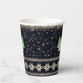 Glam-kerstfeest Papieren Bekers (Achterkant)