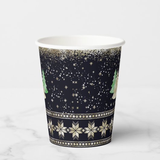 Glam-kerstfeest Papieren Bekers (Achterkant)