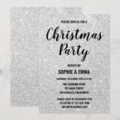 Glam Kerstfeest Zilver Glitter Bling Kaart (Voorkant / Achterkant)