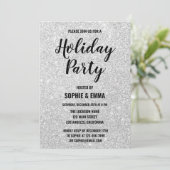 Glam Kerstfeest Zilver Glitter Bling Kaart (Staand voorkant)