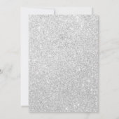 Glam Kerstfeest Zilver Glitter Bling Kaart (Achterkant)