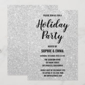 Glam Kerstfeest Zilver Glitter Bling Kaart (Voorkant / Achterkant)