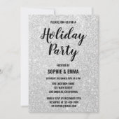 Glam Kerstfeestdag Silver Glitter Bling Kaart (Voorkant)