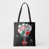 Glam Kerstmis Birthday Balloons en Snowflakes Tote Bag (Voorkant)