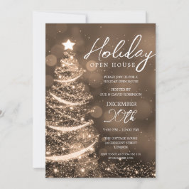 GLAM Kerstvakantie Open Huis Party Gold Kaart