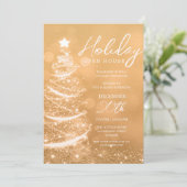 GLAM Kerstvakantie Open Huis Party Gold Kaart (Staand voorkant)
