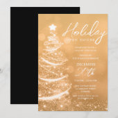 GLAM Kerstvakantie Open Huis Party Gold Kaart (Voorkant / Achterkant)