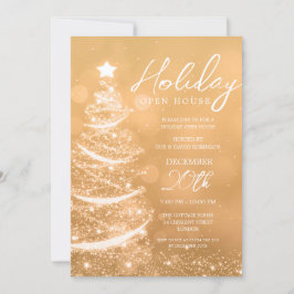 GLAM Kerstvakantie Open Huis Party Gold Kaart