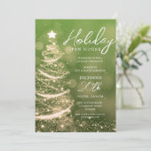 GLAM Kerstvakantie Open Huis Party Groen Kaart (Staand voorkant)