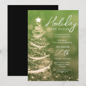 GLAM Kerstvakantie Open Huis Party Groen Kaart (Voorkant / Achterkant)